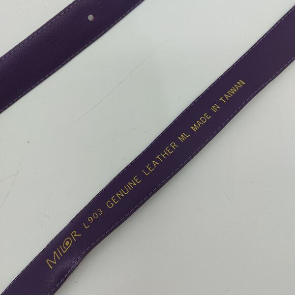 Milor Purple Suede Vintage 80s 90s Belt Genuine Leather M/L - Picture 7 of 14
